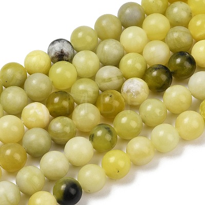 Natural Lemon Jade Beads Strands G-F591-27-8mm-1