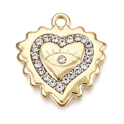 Alloy Rhinestone Pendants ALRI-N058-16KCG-1