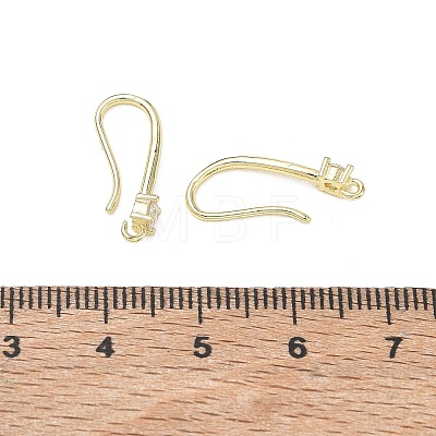 Rack Plating Brass Pave Cubic Zirconia Earring Hooks KK-O143-19G-1