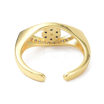Evil Eye Real 18K Plated Cuff Rings for Women Gift ZIRC-C021-03G-1
