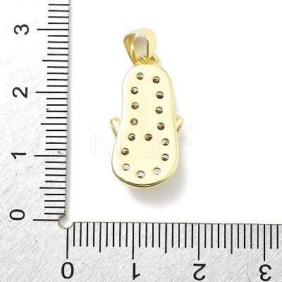 Rack Plating Brass Micro Pave Cubic Zirconia Pendants KK-D359-32G-1