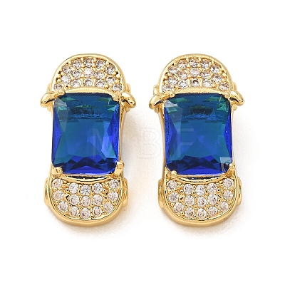 Brass Pave Blue Cubic Zirconia Pendants CU-CBADD64-15G-1