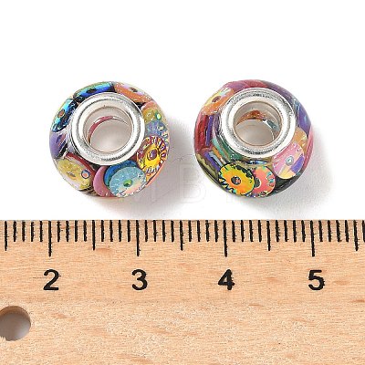 Transparent Resin Rondelle European Beads RESI-S023-12-1
