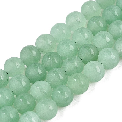 Frosted Natural White Jade Beads Strands G-T138-8mm-209D-1