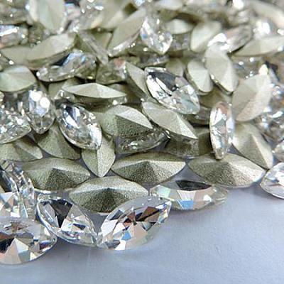 Glass Pointed Back Rhinestone Cabochons RGLA-A011-17x32mm-M-1