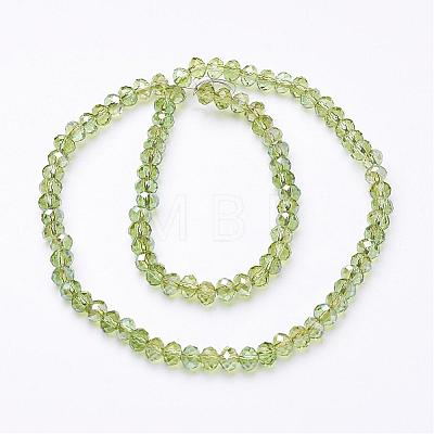 Electroplate Glass Faceted Rondelle Beads Strands EGLA-D020-6x4mm-34-1