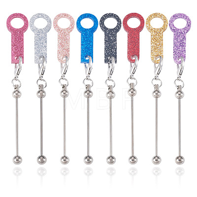 8Pcs 8 Colors Acrylic Straw Pendant Beadable Bar HJEW-TA0001-51-1