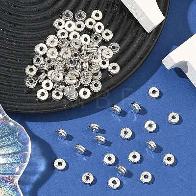 Tibetan Style Flat Round Alloy Spacers Beads TIBEP-S293-070AS-LF-1