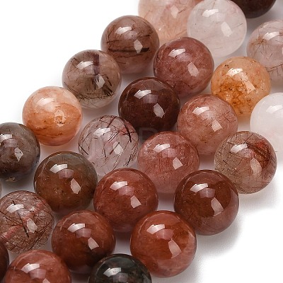 Natural Red Rutilated Quartz Beads Strands G-G300-A02-12mm-1