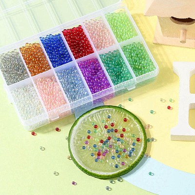 240G 12 Colors DIY 3D Nail Art Decoration Mini Glass Beads MRMJ-YW0001-058-1