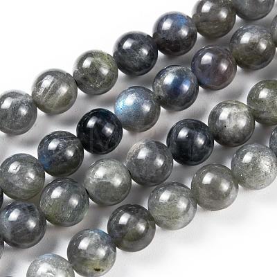 Grade AA Natural Gemstone Labradorite Round Beads Strands X-G-E251-33-6mm-1