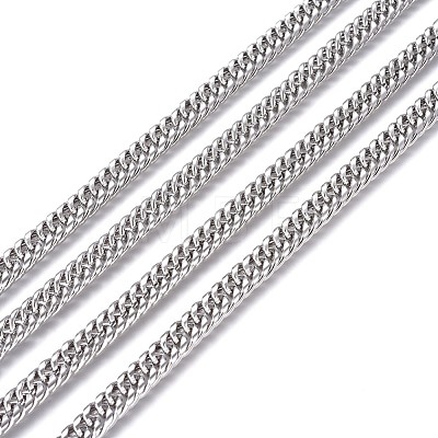 201 Stainless Steel Cuban Link Chains CHS-I005-05P-1