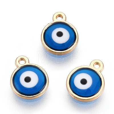 Epoxy Resin Enamel Evil Eye Charms RESI-T045-031A-02-1