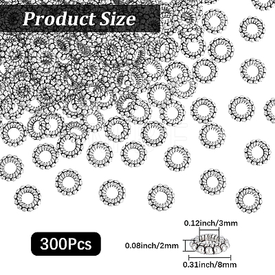 300Pcs Tibetan Style Alloy Beads TIBEB-PA0001-17-1