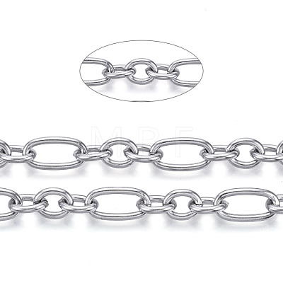 304 Stainless Steel Figaro Chains Chains CHS-N001-03P-1