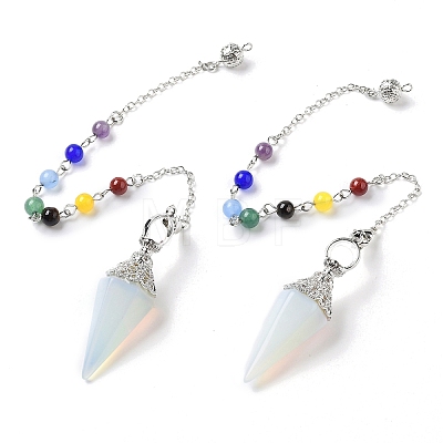 Natural & Synthetic Gemstone Hexagonal Pointed Dowsing Pendulums G-P552-05P-1