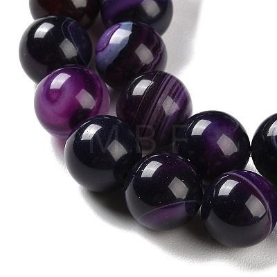 Natural Striped Agate/Banded Agate Beads Strands G-Z060-A01-C12-1