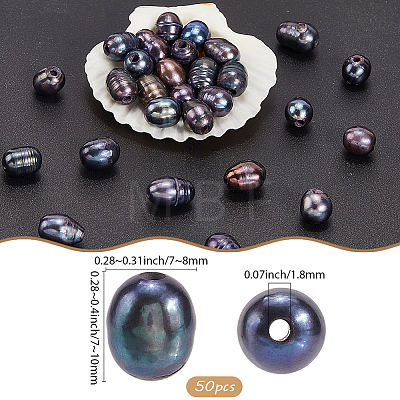 50Pcs Large Hole Pearl Beads PEAR-LT0001-09C-1