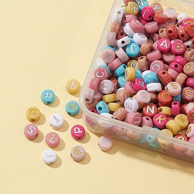 50G 2 Colors Opaque Mixed Color Acrylic Beads SACR-FS0001-10-1