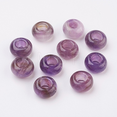 Natural Amethyst European Beads X-G-G740-14x8mm-13-1