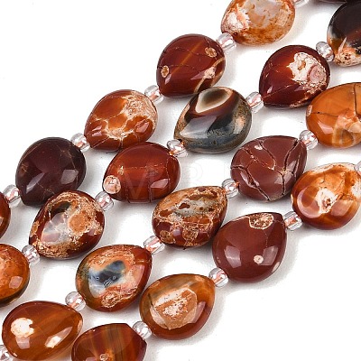 Natural Fire Crackle Agate Beads Strands G-K393-E01-10x12-1