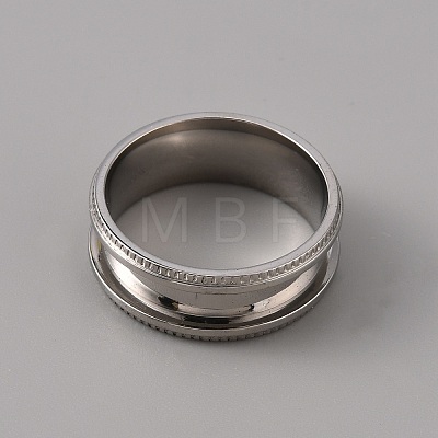 201 Stainless Steel Grooved Finger Ring Settings STAS-WH0027-26D-P-1