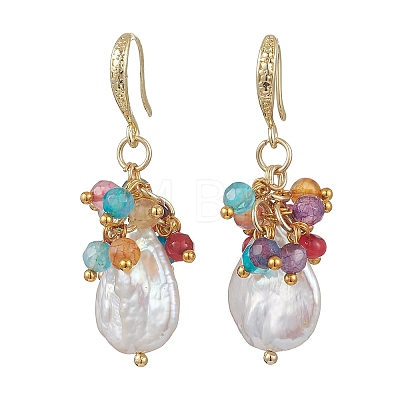 Baroque Natural Keshi Pearl Dangle Earrings EJEW-JE07037-1