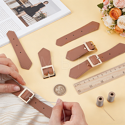 4Pcs Leather Sew on Toggle Buckles FIND-FG0005-62A-1