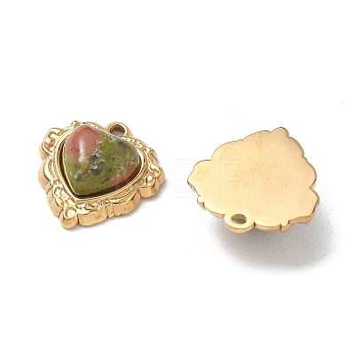 Natural Unakite Pendants STAS-P453-12G-03-1