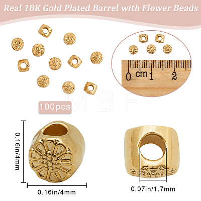 Beebeecraft 100Pcs Rack Plating Alloy Beads FIND-BBC0003-34-1