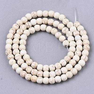 Synthetic Magnesite Beads Strands TURQ-S192-4mm-1-1