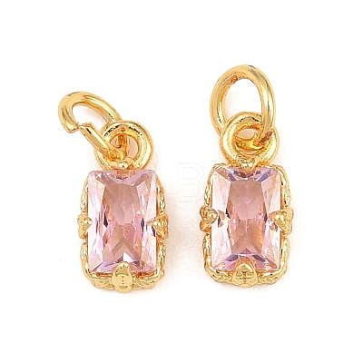 Brass Pave Cubic Zirconia Charms KK-K340-50G-05-1