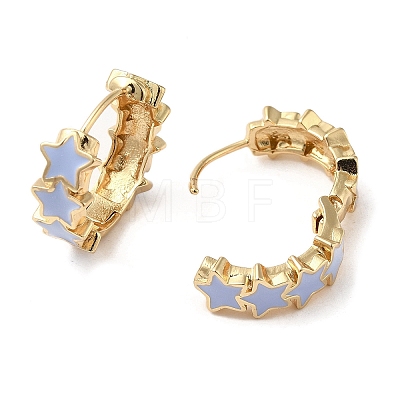 Star Real 18K Gold Plated Brass Hoop Earrings EJEW-L268-013G-03-1