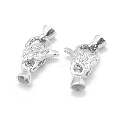 Rhodium Plated 925 Sterling Silver Lobster Claw Clasps STER-L055-063P-1