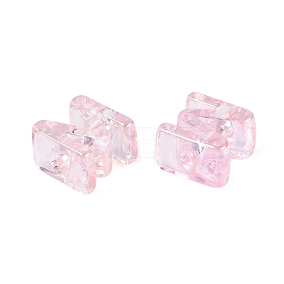 UV Plating Transparent Acrylic European Beads OACR-M027-02M-01-1