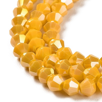 Opaque Solid Color Electroplate Glass Beads Strands GLAA-F029-P4mm-A04-1
