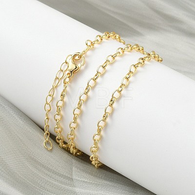 3MM Brass Cable Chain Necklaces for Women NJEW-K271-10G-1