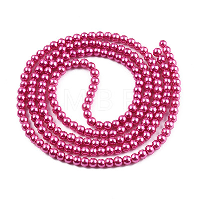 Baking Painted Pearlized Glass Pearl Round Bead Strands HY-Q003-6mm-10-1