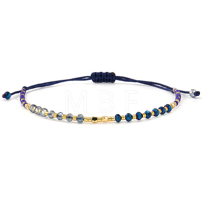 Bohemian Glass & Brass Beads Braided Bead Bracelets GE8132-15-1