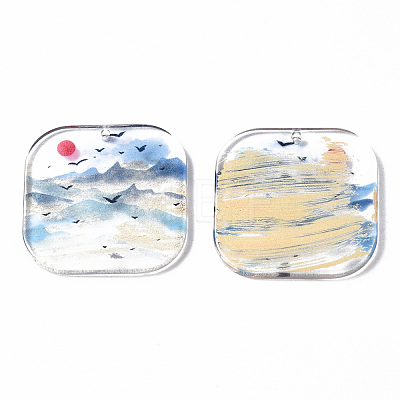 Transparent Printed Acrylic Pendants KY-S163-292-1