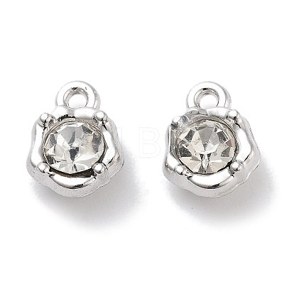 Rack Plating Alloy Rhinestone Charms PALLOY-F311-17P-01-1