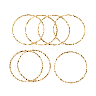 7Pcs PVD Vacuum Plating 304 Stainless Steel Textured Bangles Set for Women BJEW-A011-12C-G-1