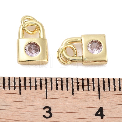 Brass Micro Pave Cubic Zirconia Charms KK-C051-13G-03-1