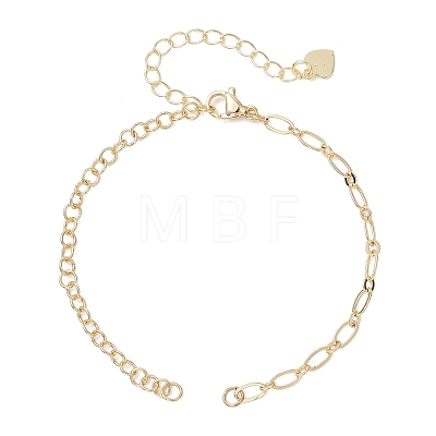 Brass Cable Chain Oval Link Chain Bracelet Making AJEW-JB01507-1