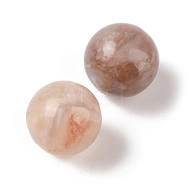 Natural Cherry Blossom Agate No Hole Sphere Beads G-K353-04D-33-1