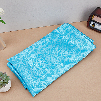 Polyester Flower Pattern Fabric DIY-WH0021-39B-1