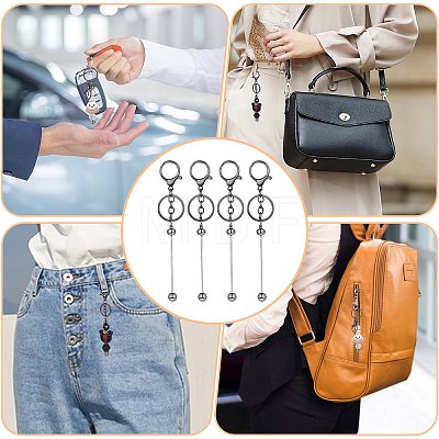 16Pcs Alloy Bar Beadable Keychain for Jewelry Making DIY Crafts KEYC-SZ0001-16B-1