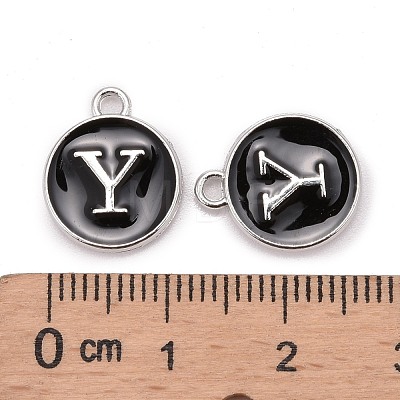 Platinum Plated Alloy Charms X-ENAM-S118-02Y-P-1