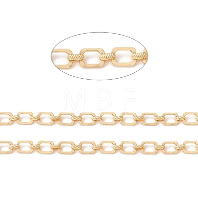 Alloy Rectangle and Oval Link Chains LCHA-I002-03G-1