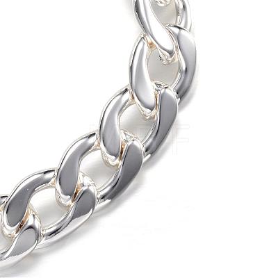 304 Stainless Steel Curb Chain Bracelets BJEW-P064-20S-1